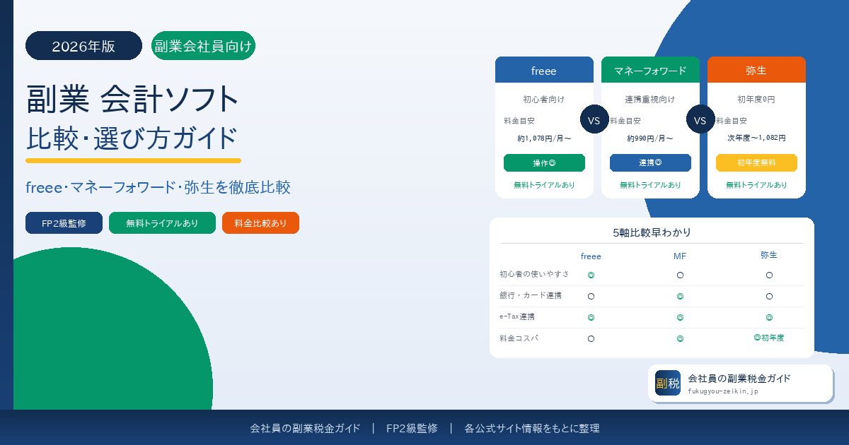 副業の確定申告におすすめ会計ソフト比較